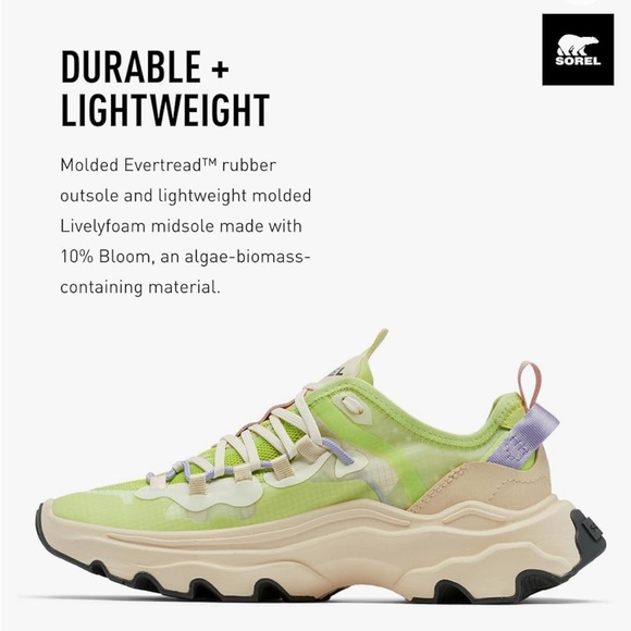 NWOB Sorel Kinetic breakthru Tech lace Sneakers Green - Picture 3 of 8